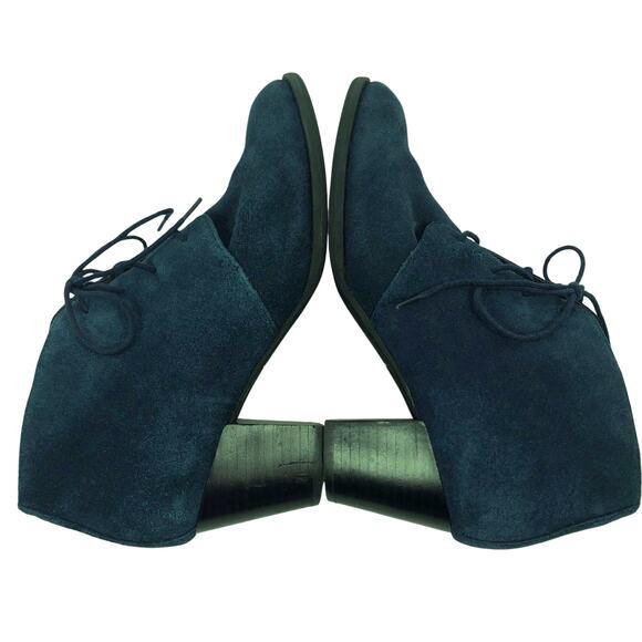 Vionic Ankle Boots 8 Zenda Blue Suede Leather Heeled Booties Lace Up Orthaheel - Picture 4 of 11